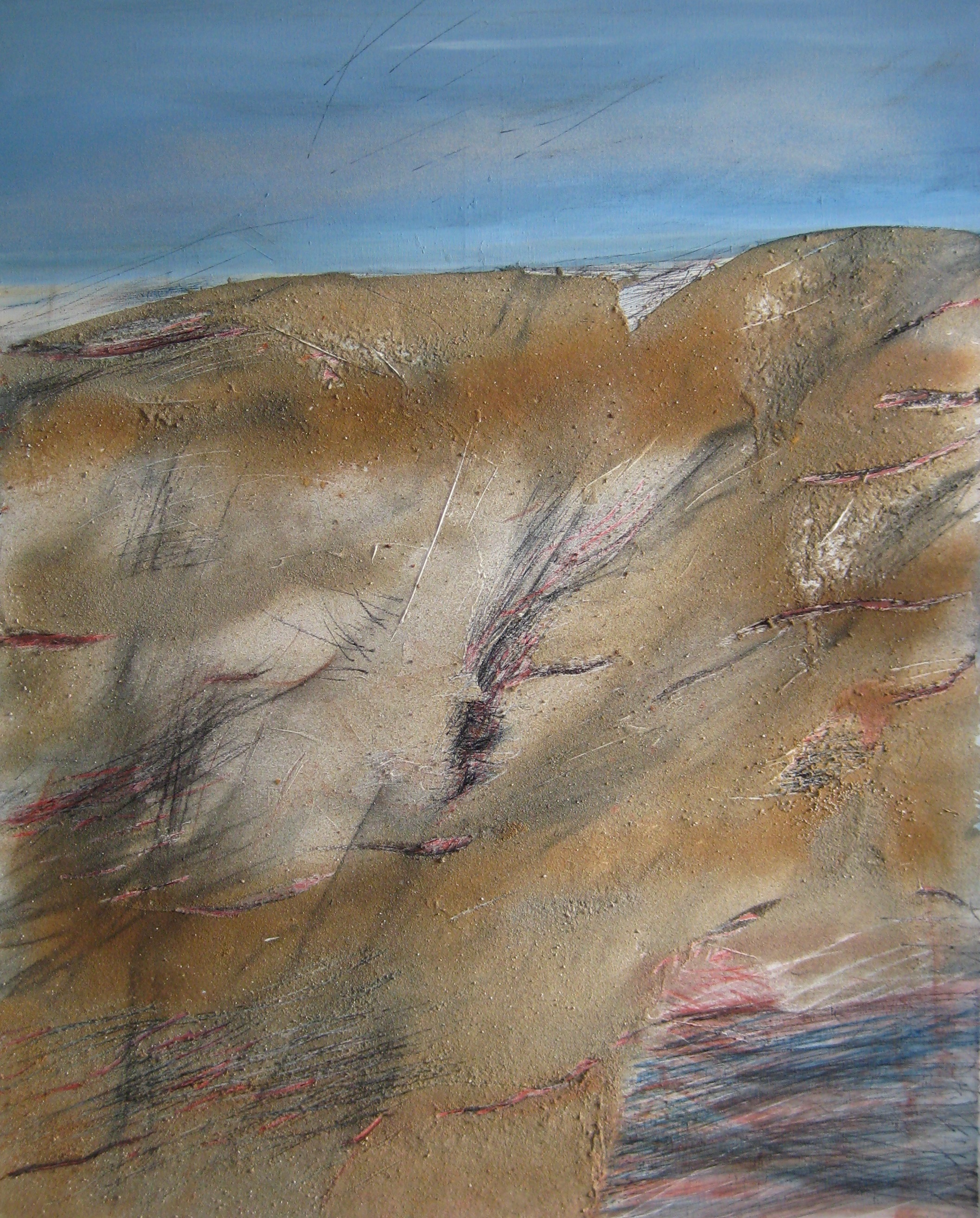 "Flugsand" Öl, Sand auf LW, 150x120 cm - 2008